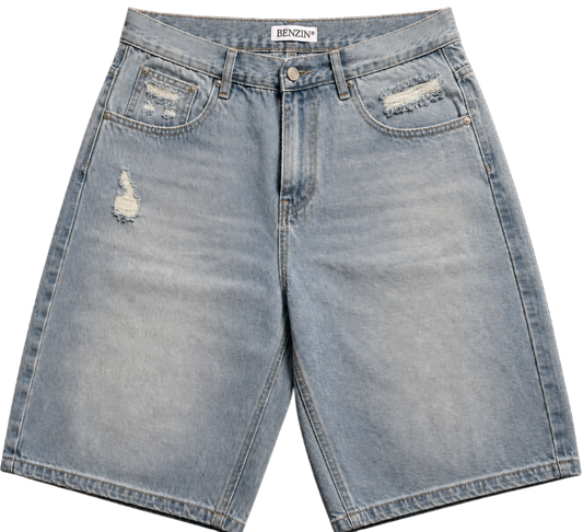 Distressed Denim Jorts