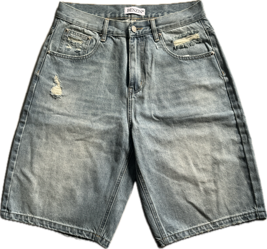 Distressed Denim Jorts